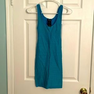 Bebe Bodycon Mini Dress in Aqua